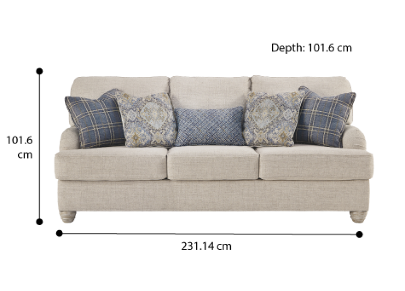 Charlotte Fabric 3 Seater Sofa 
